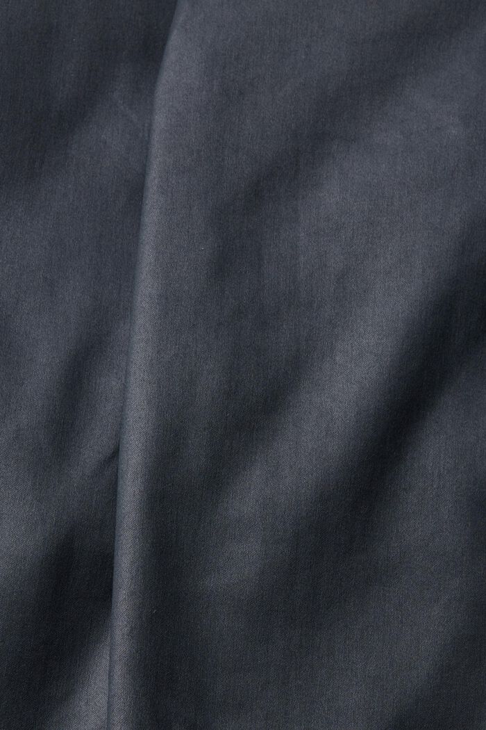 Kalhoty v úzkém střihu s vysokým pasem, z imitace kůže, BLACK, detail image number 1
