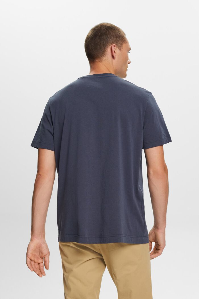 Žerzejové tričko s kulatým výstřihem, 100% bavlna, PETROL BLUE, detail image number 3