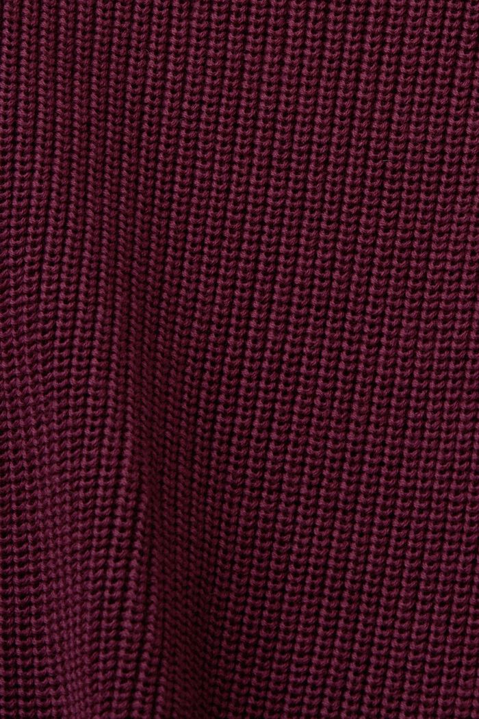 Kardigan bez rukávů, 100 % bavlna, AUBERGINE, detail image number 5