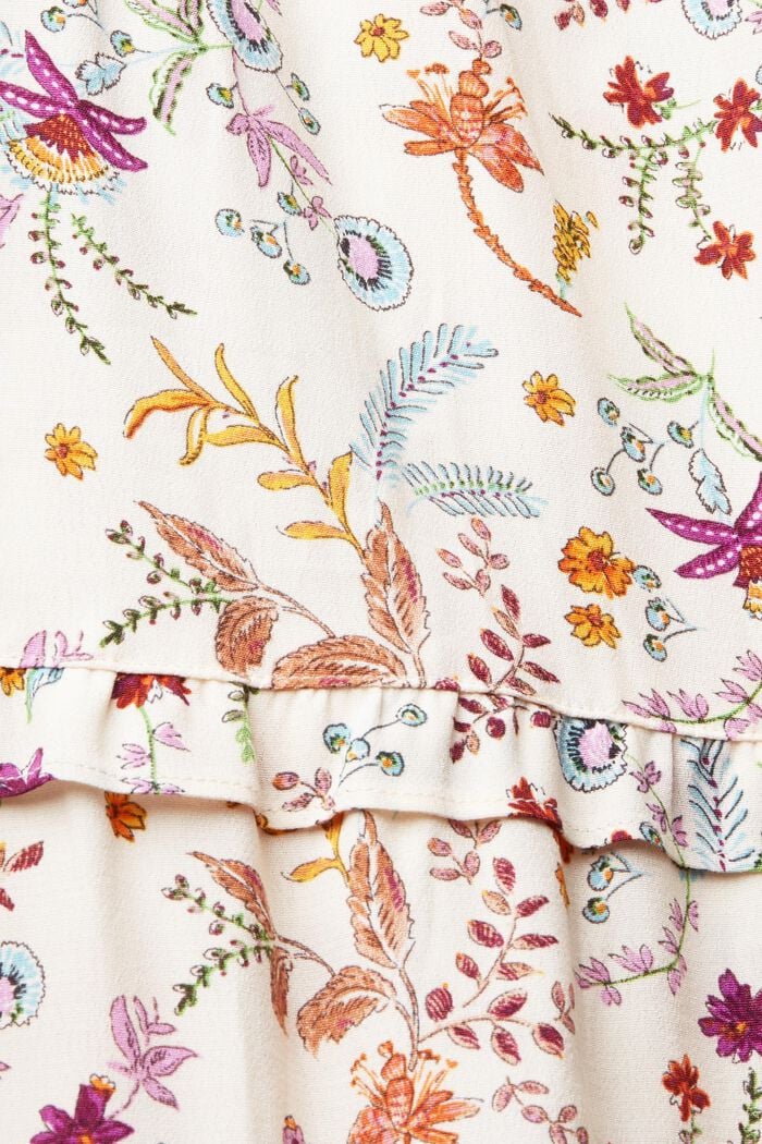 Midi šaty s květovaným vzorem, CREAM BEIGE, detail image number 4