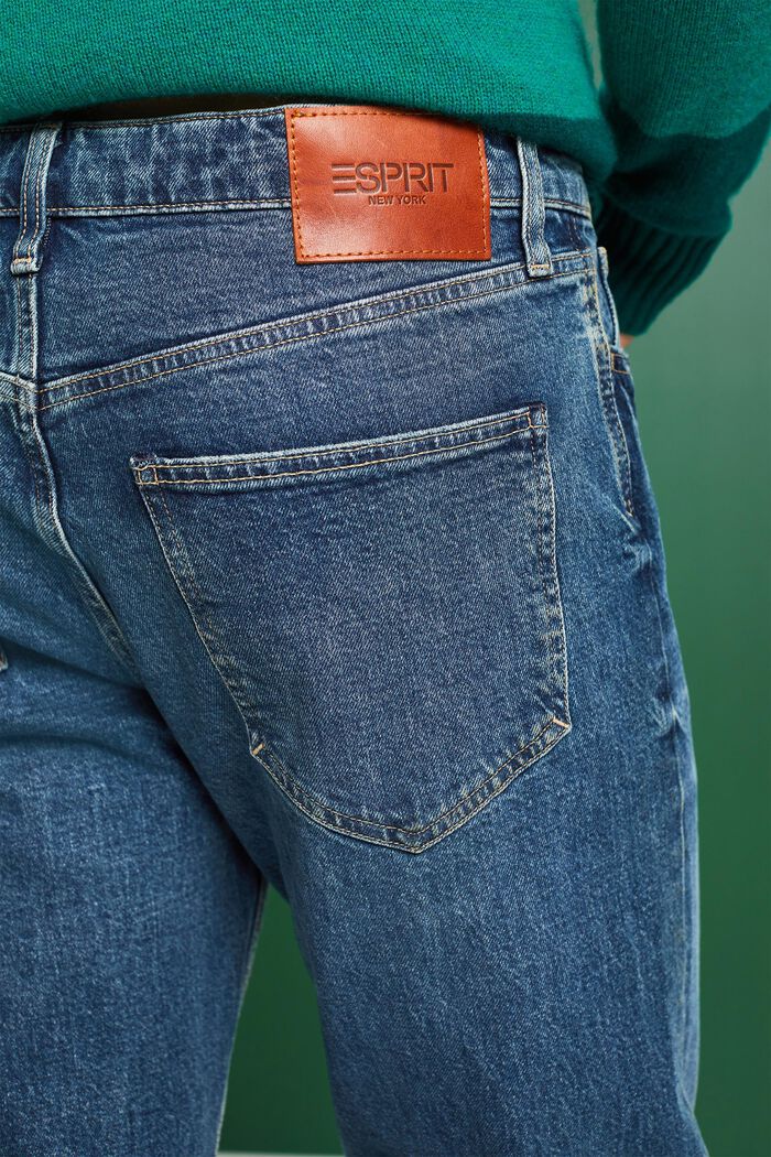 Rovné džíny se střední výškou pasu, BLUE MEDIUM WASHED, detail image number 4