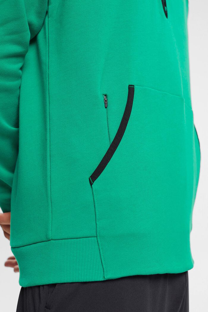 Mikina s kapucí a krátkým zipem, GREEN, detail image number 4