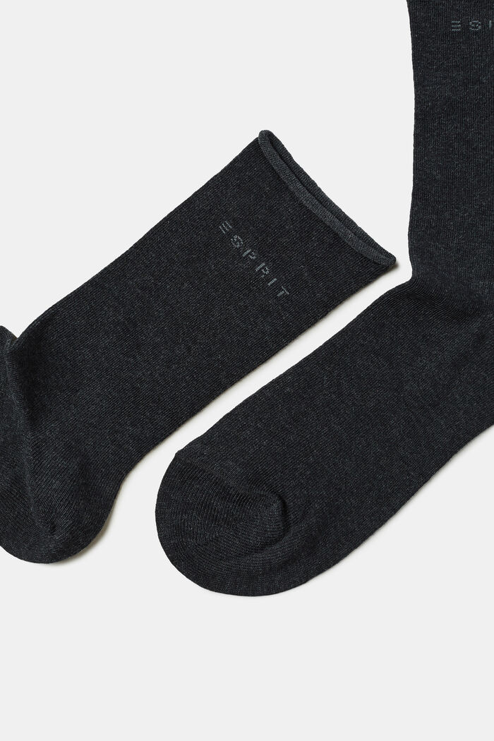 Ponožky z hrubé pleteniny, 2 páry, ANTHRACITE MELANGE, detail image number 1