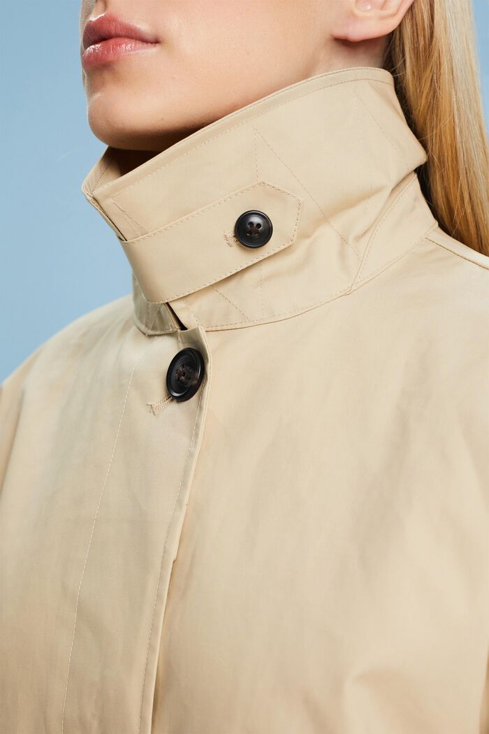 Kabát typu car coat, midi délka, LIGHT BEIGE, detail image number 2