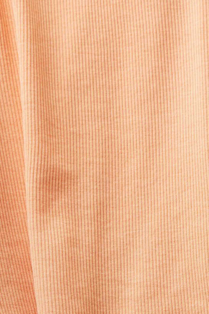 Žerzejový top z žebrové pleteniny s krajkou, PASTEL ORANGE, detail image number 4