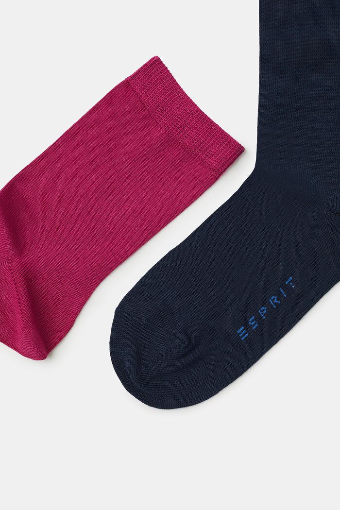 Jednobarevné ponožky, 5 párů v balení, PINK/BLUE COLORWAY, detail image number 1