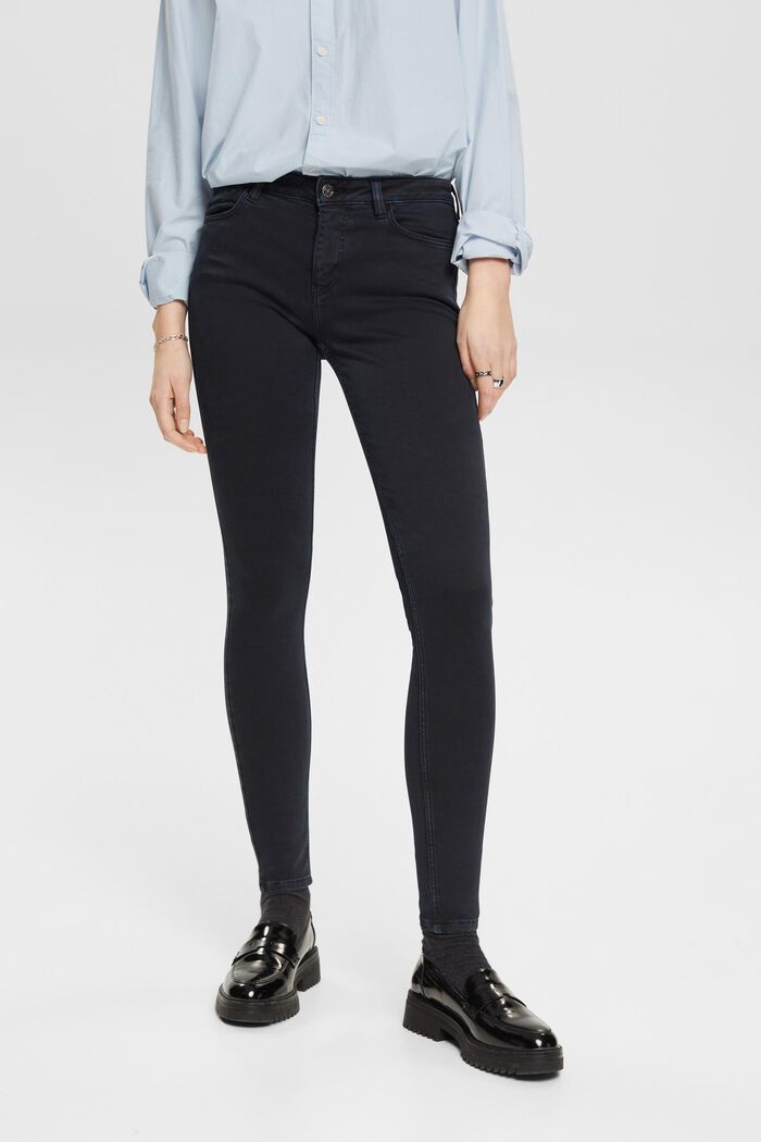 Skinny džíny se střední výškou pasu, BLACK, detail image number 0