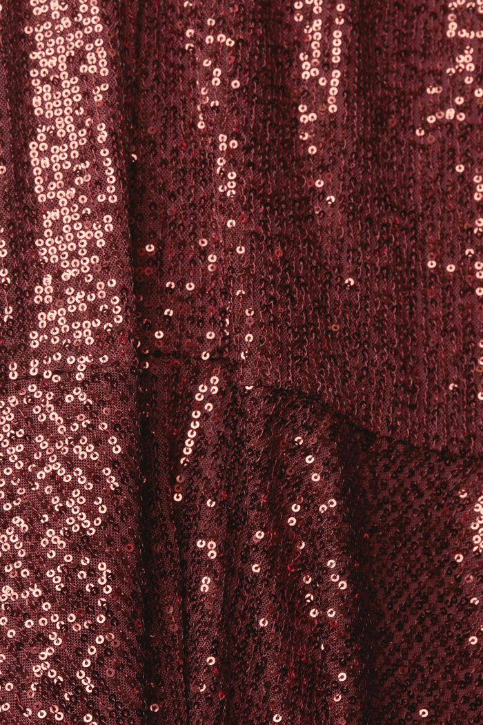 Midi šaty z pleteniny, s flitry, BORDEAUX RED, detail image number 4