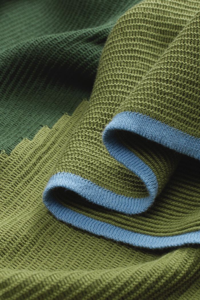 Pléd ze strukturované pleteniny, 100% bavlna, GREEN, detail image number 1