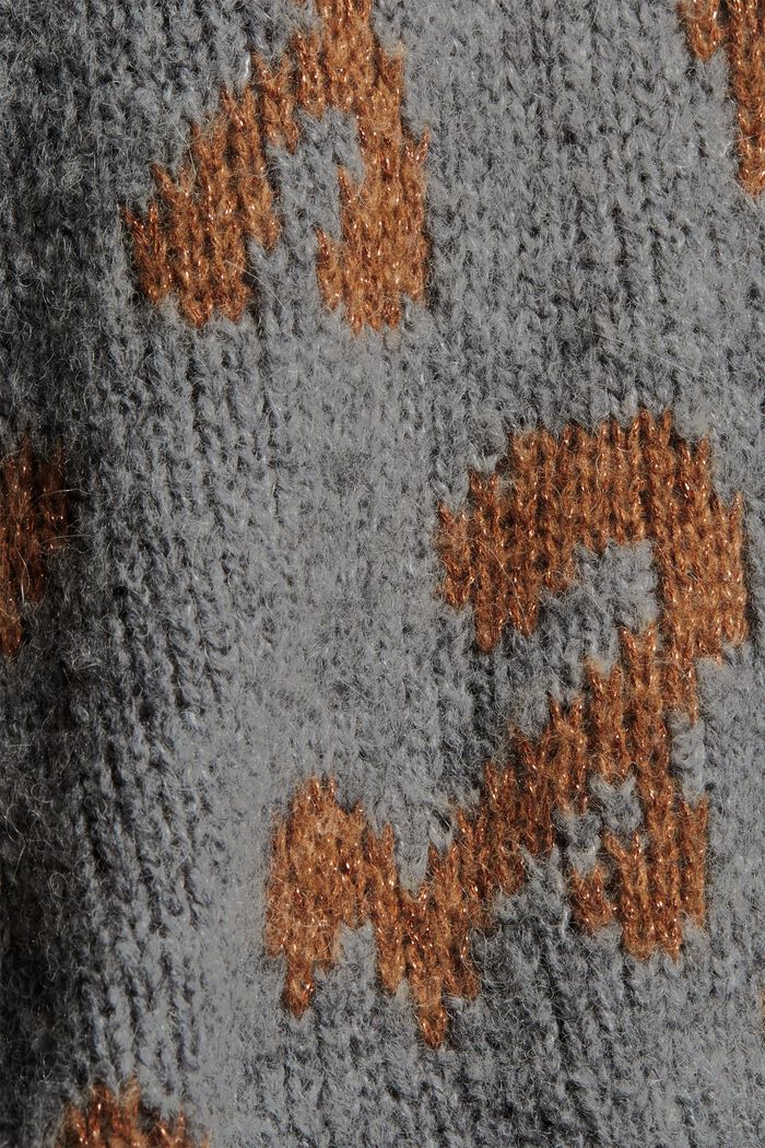 S vlnou/alpakou: žakárový svetr, CARAMEL, detail image number 4