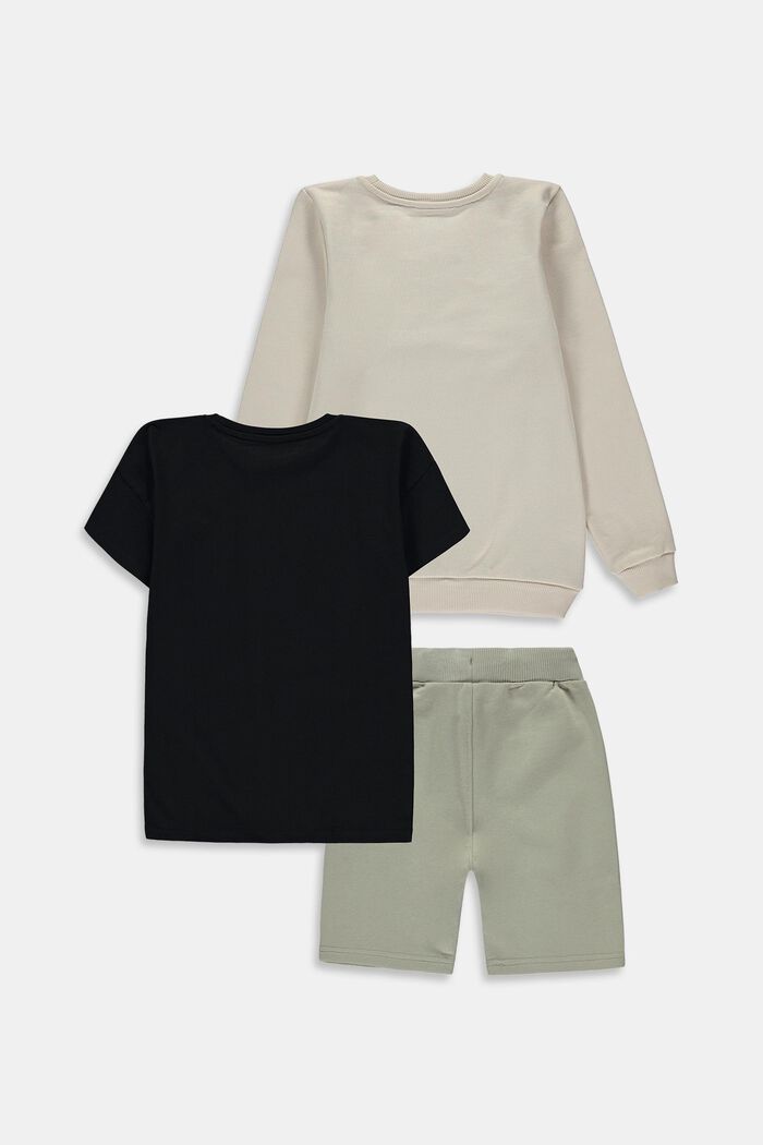 Kombinovaná sada: mikina, tričko a šortky, LIGHT BEIGE, detail image number 1