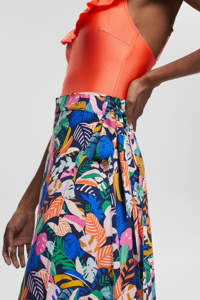 Zavinovací sukně s pestrým vzorem, LENZING™ ECOVERO™, NAVY, detail image number 2