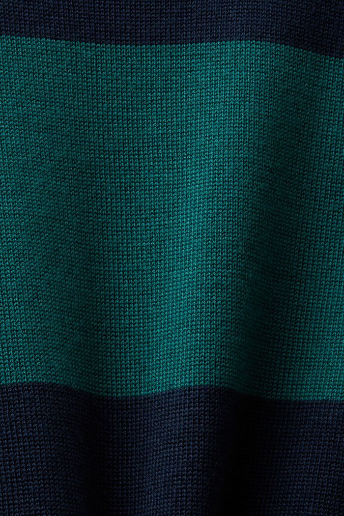 Vlněný bezešvý pulovr s proužky, DARK BLUE, detail image number 6