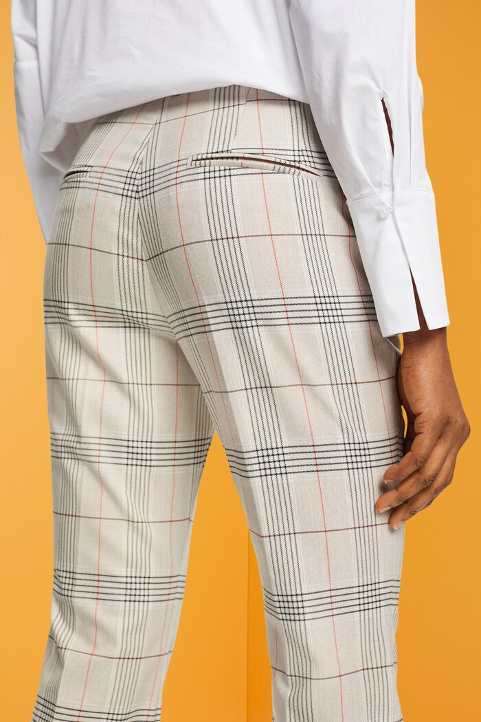 Kostkované kalhoty s rozšířenými nohavicemi, LIGHT TAUPE, detail image number 4