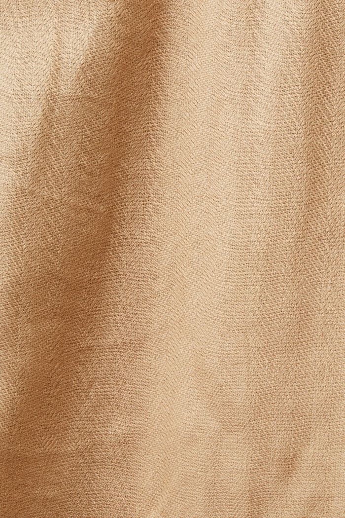 Dvouřadý trenčkot z bavlny a nu, CREAM BEIGE, detail image number 6
