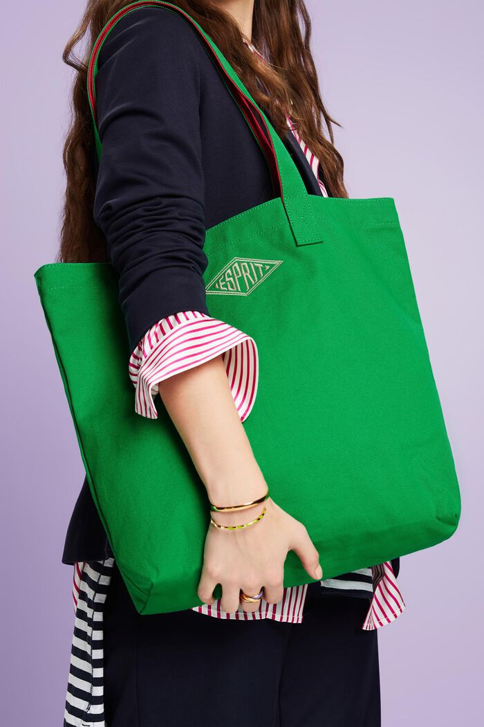 Bavlněná kabelka tote bag s logem, GREEN, detail image number 5