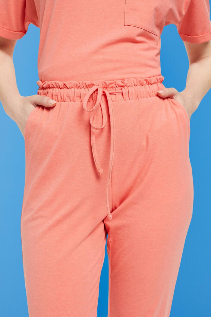 žerzejové kalhoty s pasem na gumu, NEW CORAL, detail image number 2