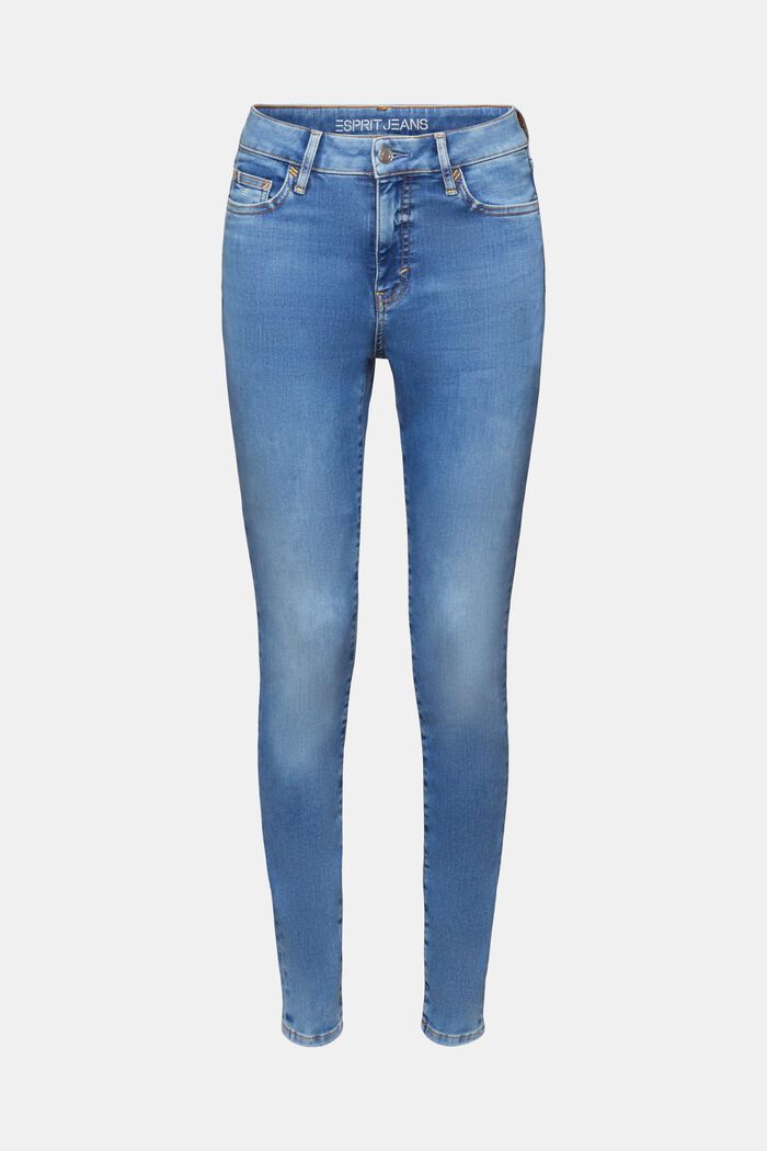 Skinny džíny s vysokým pasem, BLUE LIGHT WASHED, detail image number 6