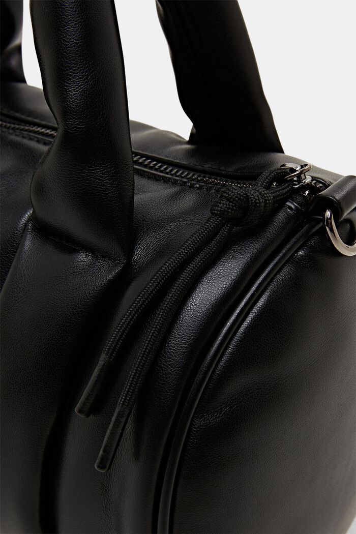 Velká nadýchaná kabelka z imitace kůže, BLACK, detail image number 1