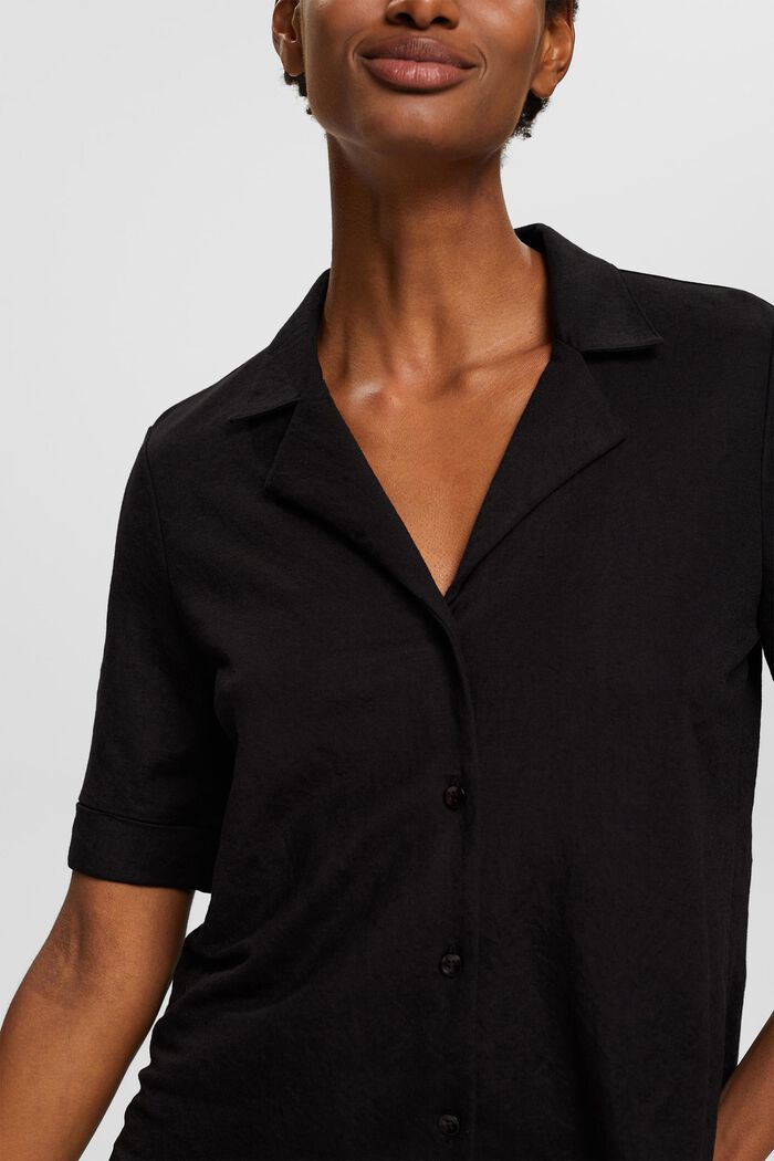 Tričko se vzhledem košilové halenky, BLACK, detail image number 3