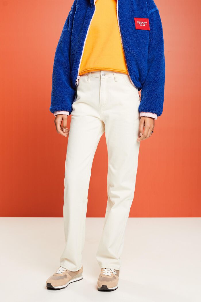 Džíny s rovnými straight nohavicemi a vysokým pasem, OFF WHITE, detail image number 0
