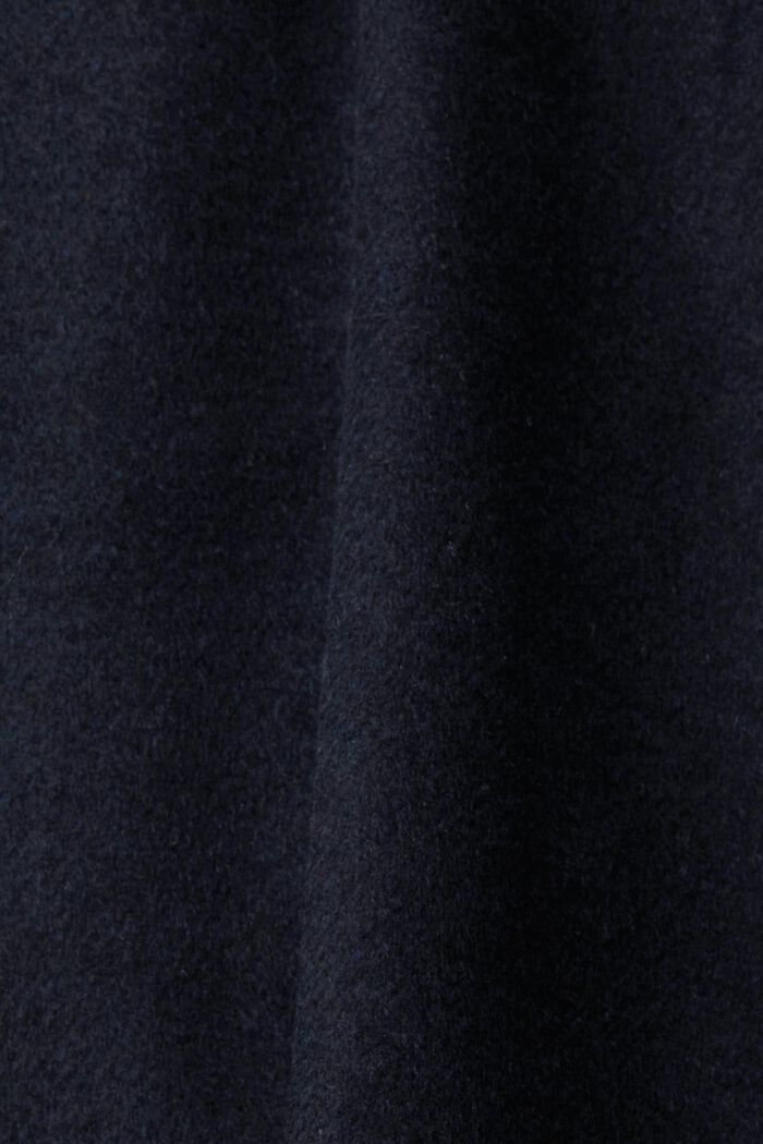 Kabát z vlněné směsi, detaily z žebrové pleteniny, NAVY, detail image number 4