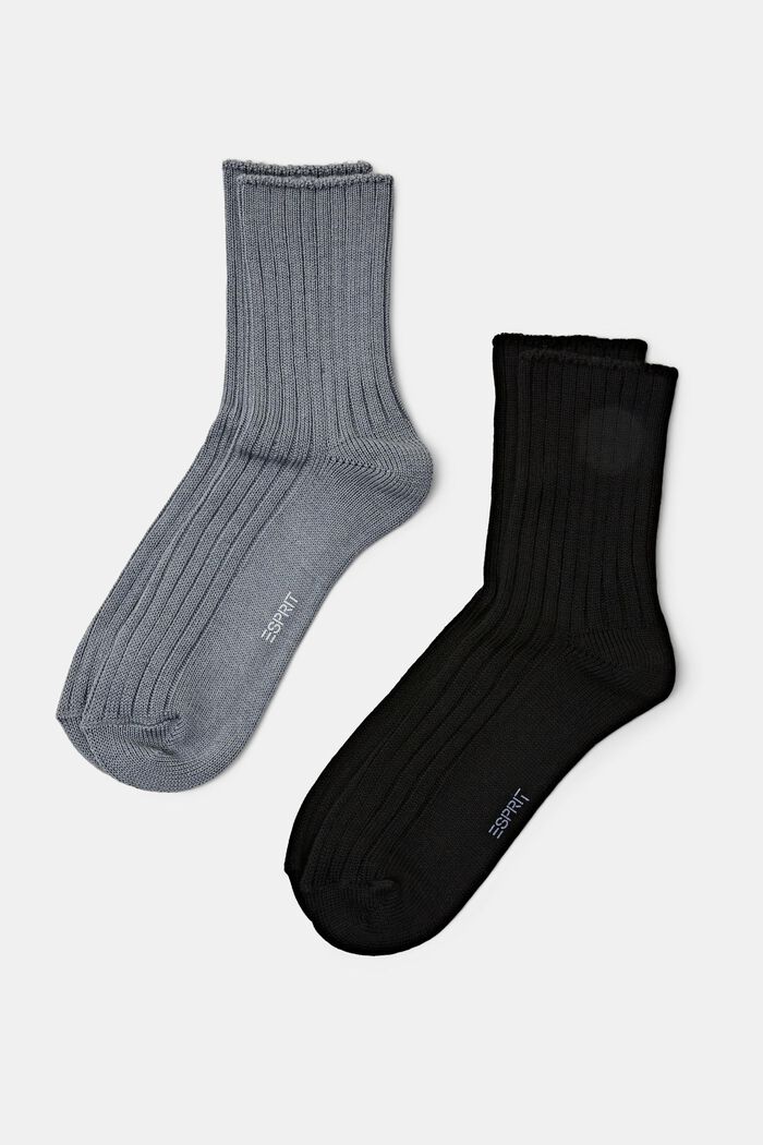 Balení 2 párů ponožek z žebrové pleteniny, GREY/BLACK, detail image number 0