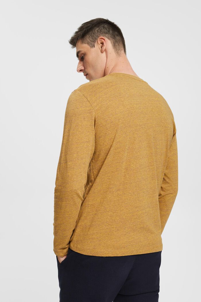Žerzejové tričko s dlouhým rukávem, 100% bavlna, DUSTY YELLOW, detail image number 3