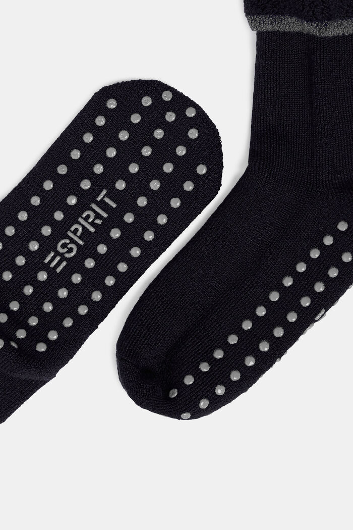 Měkké protiskluzové ponožky, směs s vlnou, BLACK, detail image number 1