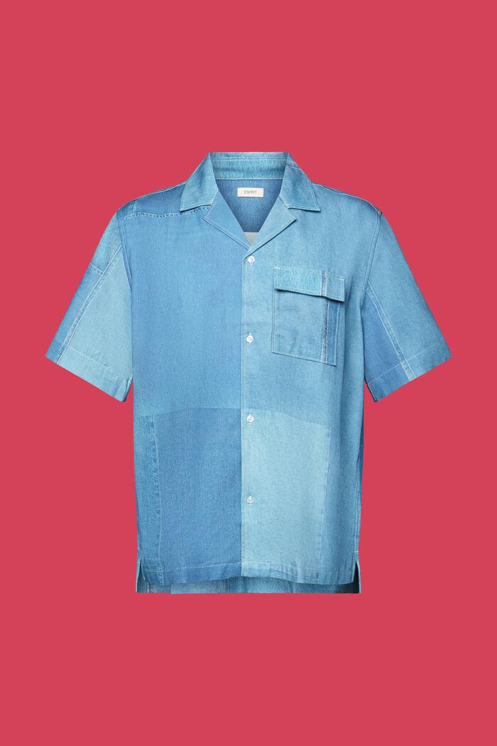 Denimová košile s potiskem po celé ploše, BLUE MEDIUM WASHED, detail image number 7