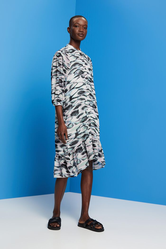 Z recyklovaného materiálu: šifonové midi šaty, EMERALD GREEN, detail image number 4