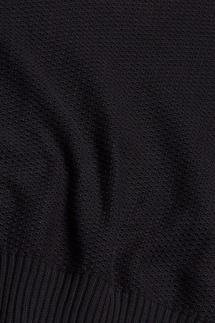Pulovr ze strukturované pleteniny s stojáčkem, BLACK, detail image number 4