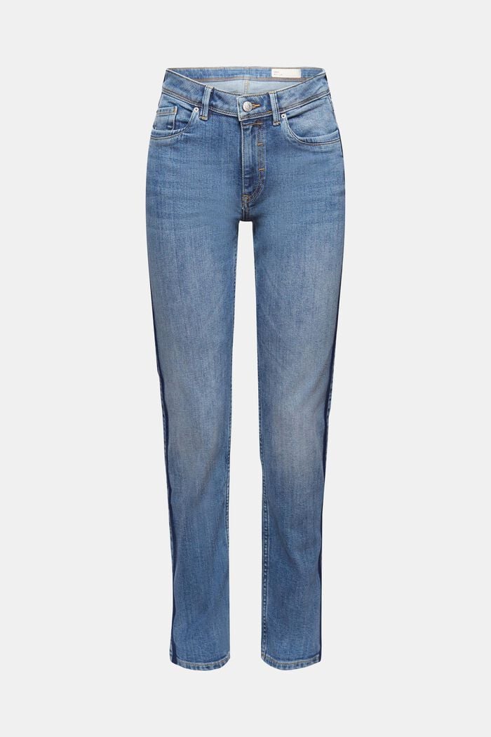 Strečové džíny s tkanými proužky, BLUE MEDIUM WASHED, detail image number 6