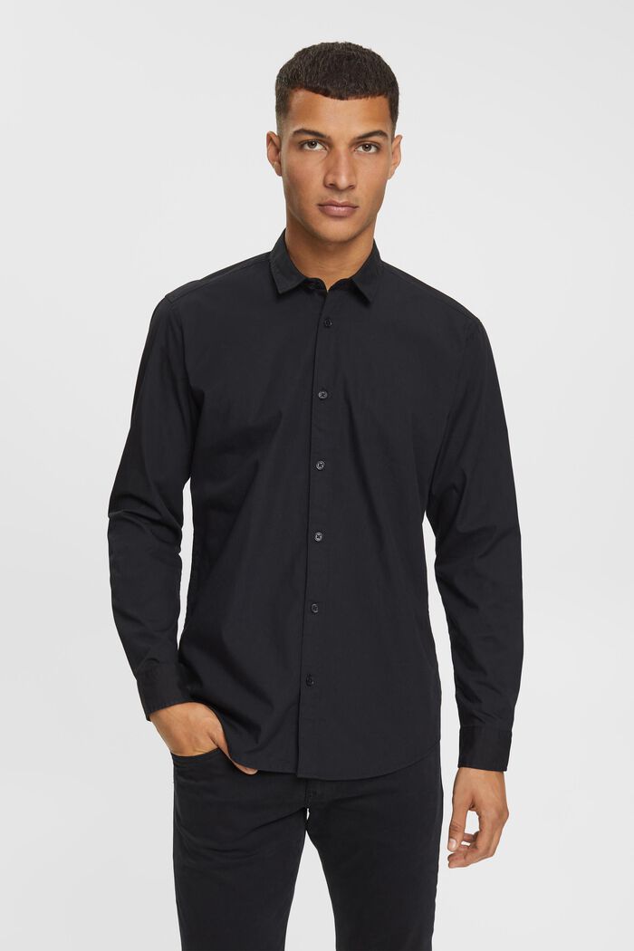 Košile Slim Fit z udržitelné bavlny, BLACK, detail image number 1