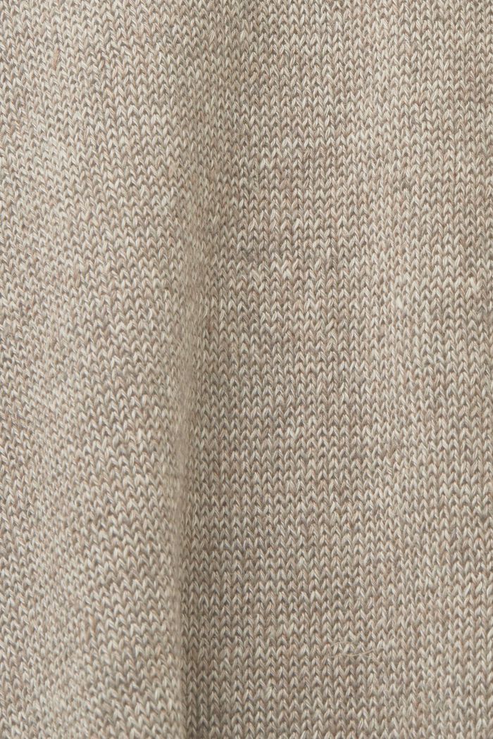 Lněný svetr s kulatým výstřihem, LIGHT BROWN, detail image number 4