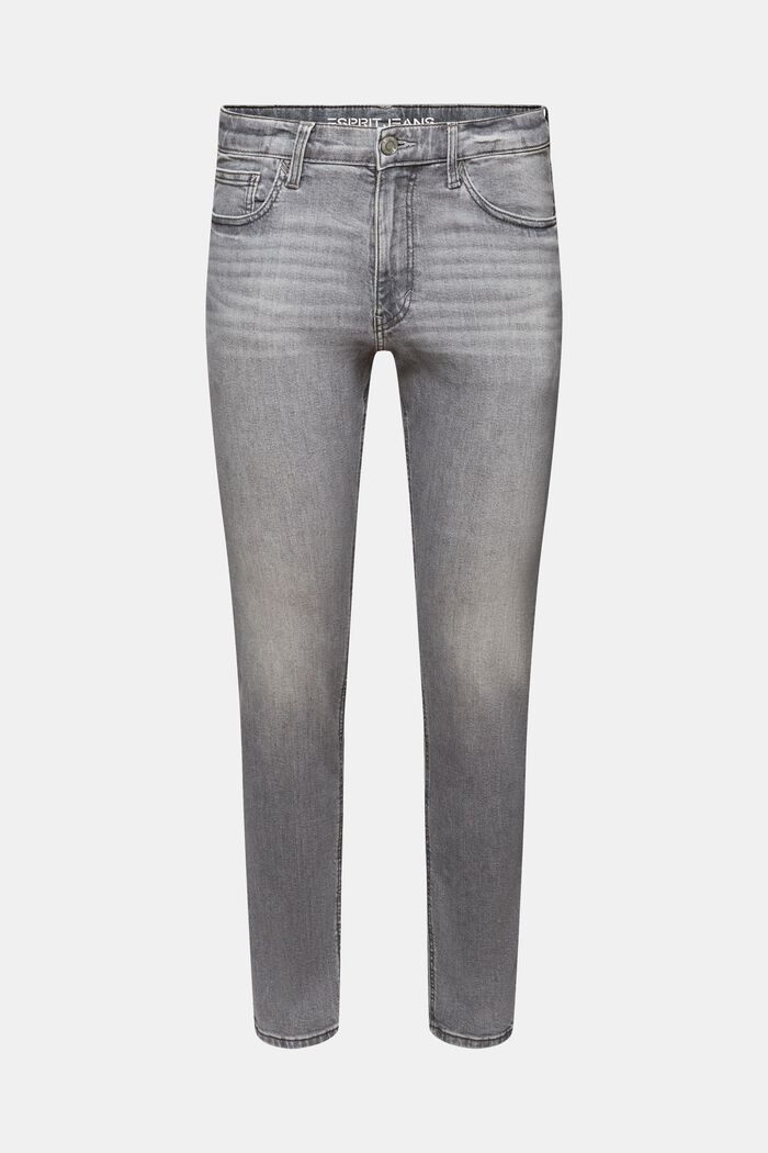 Úzké džíny, zužující se nohavice, střední pas, GREY MEDIUM WASHED, detail image number 6