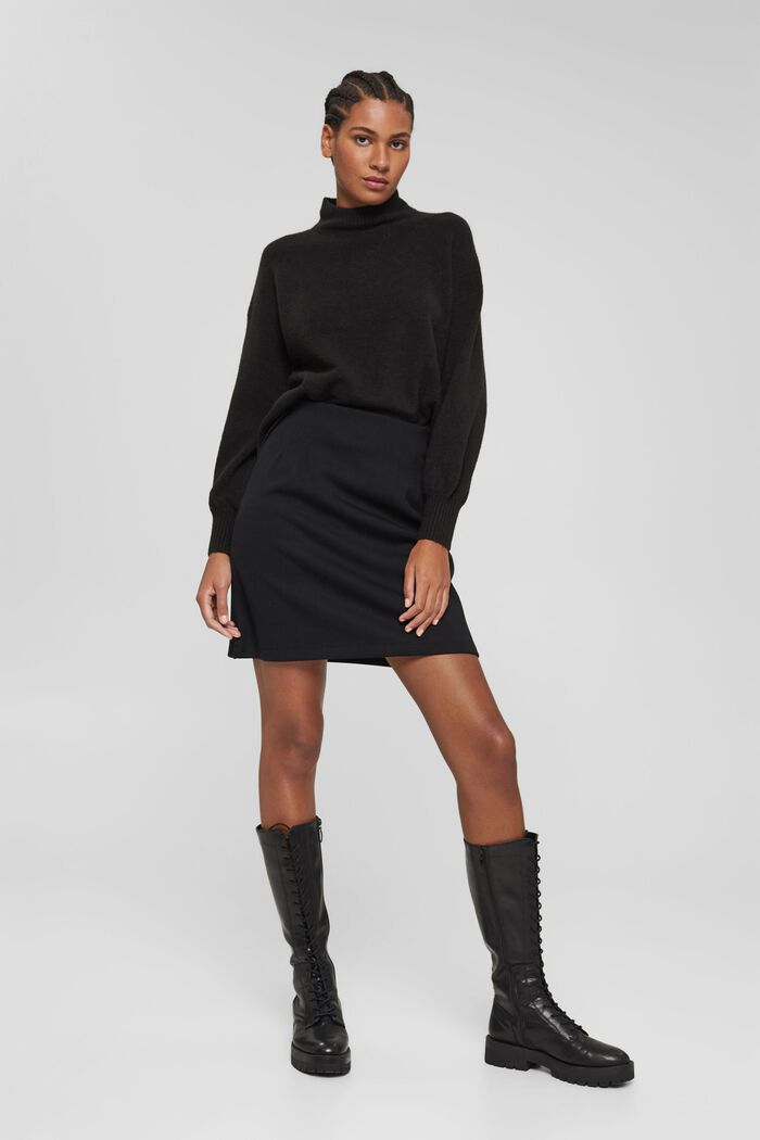Mini sukně z kompaktní teplákoviny, BLACK, detail image number 6