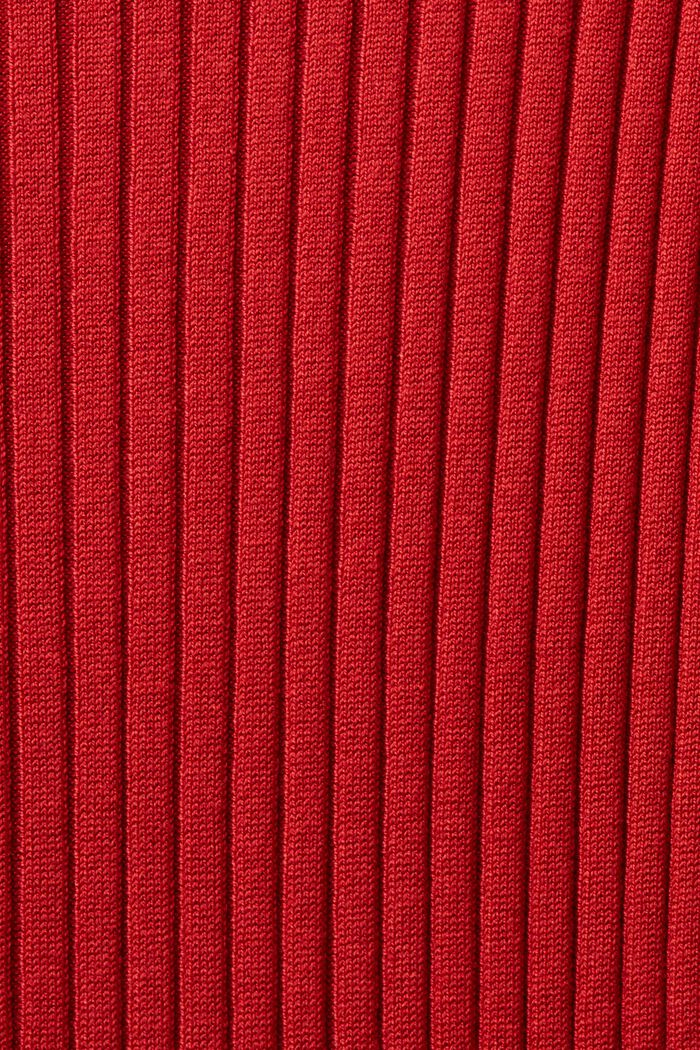 Maxi šaty z žebrovaného úpletu, DARK RED, detail image number 7