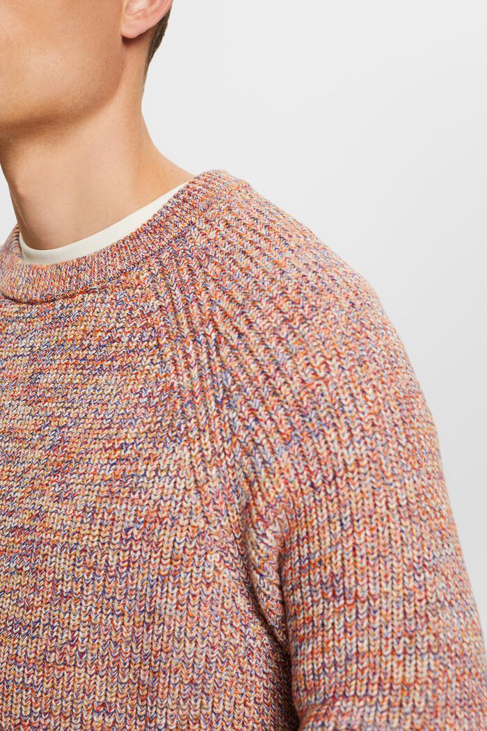 Bavlněný pulovr z žebrové pleteniny, AMBER YELLOW, detail image number 2