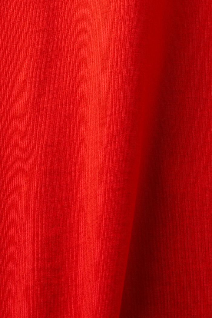 Tričko s kulatým výstřihem, z bavlny pima, RED, detail image number 4