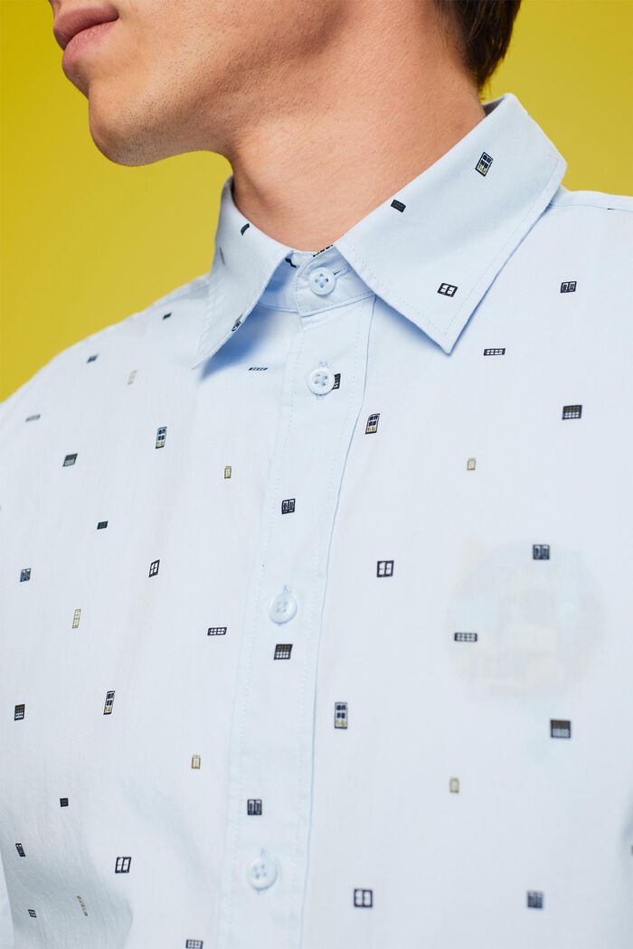 Vzorovaná košile s krátkým rukávem, 100% bavlna, PASTEL BLUE, detail image number 2