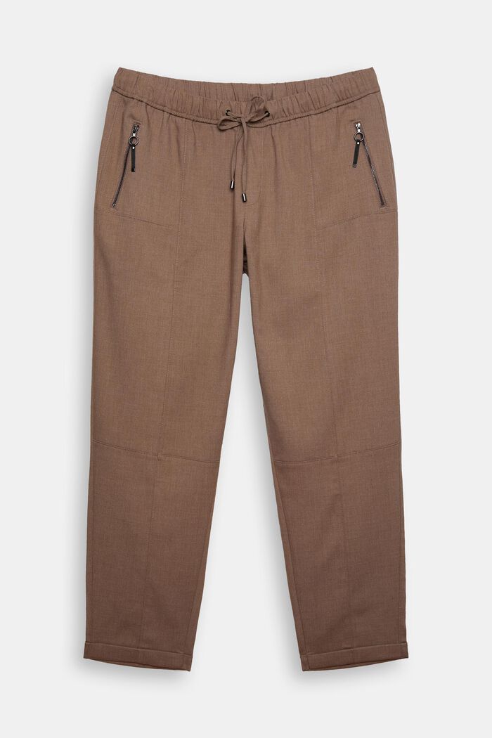 CURVY kalhoty v joggingovém stylu, TAUPE, detail image number 0
