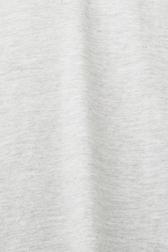 Tričko ze směsi s bio bavlnou, špičatý výstřih, LIGHT GREY, detail image number 4