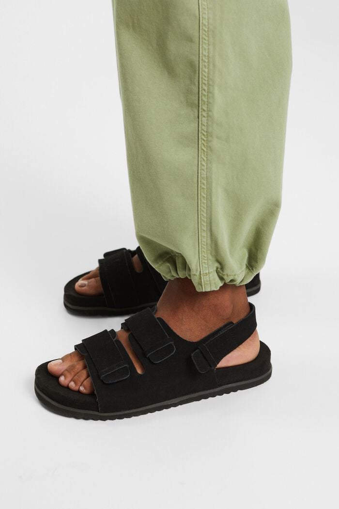Semišové kožené sandály, BLACK, detail image number 1