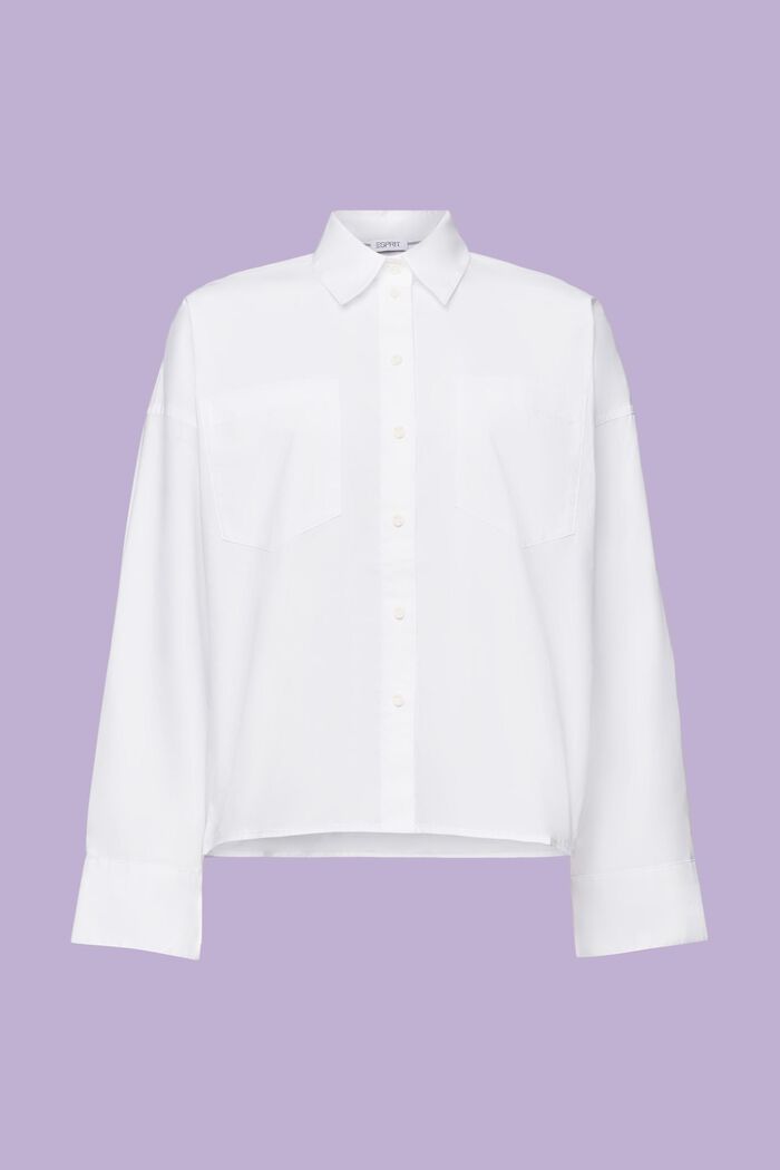 Propínací košile z bavlněného popelínu, WHITE, detail image number 6