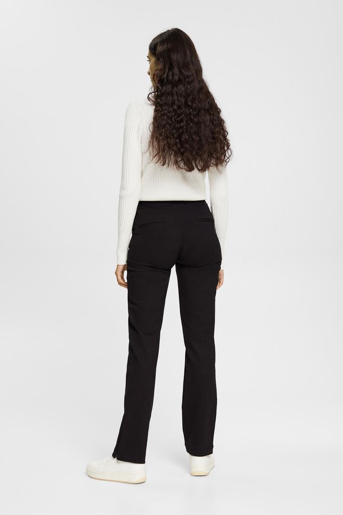 Kalhoty s rozparky na spodním lemu nohavic, na zip, BLACK, detail image number 3