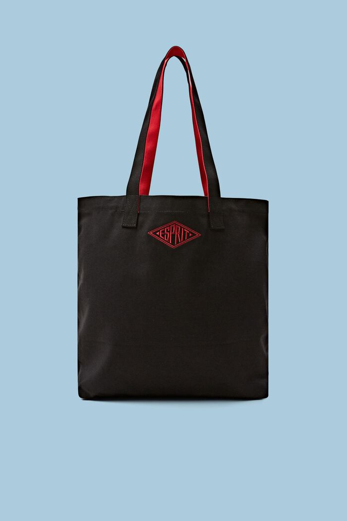 Bavlněná kabelka tote bag s logem, BLACK, detail image number 0