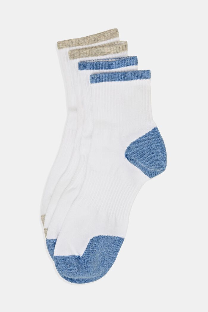 2 páry sportovních ponožek s barevnými akcenty, NEW WHITE, detail image number 0
