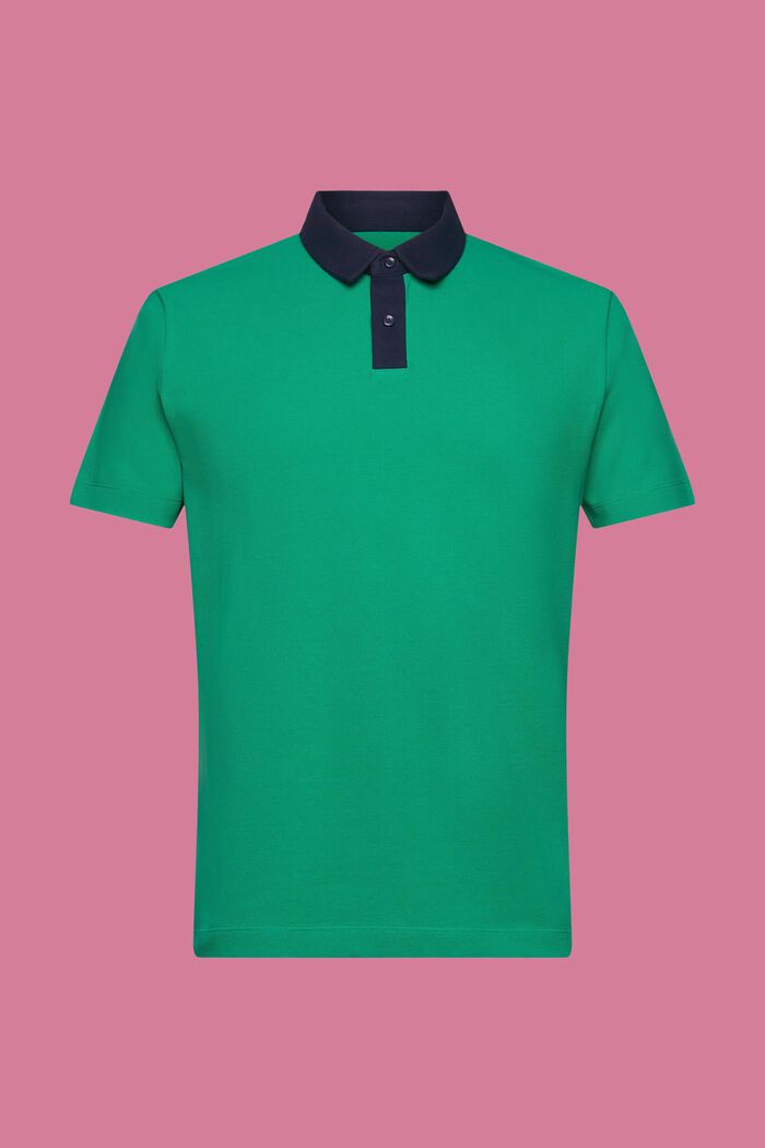 Polo tričko z bavlněného piké, GREEN, detail image number 6