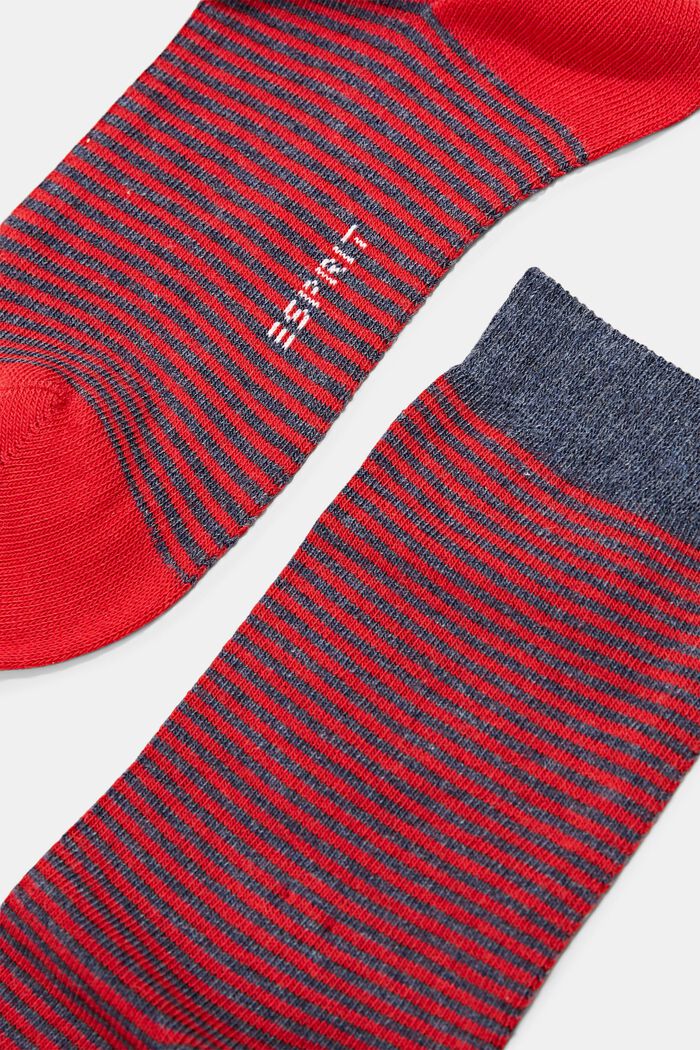 Pruhované ponožky z bio bavlny, balení 2 ks, RED/BLUE, detail image number 1